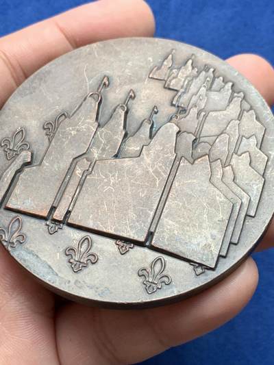 《竞宝斋》第430场 周日，周一，周二 3场连拍 （全场包邮） 法国国民议会纪念大铜章 雕刻版 179.3克 67.7mm