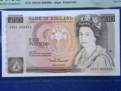 《竞宝斋》第430场 周日，周一，周二 3场连拍 （全场包邮） PMG 66EPQ 英国D序列 1984-86年10镑 青年女王和南丁格尔