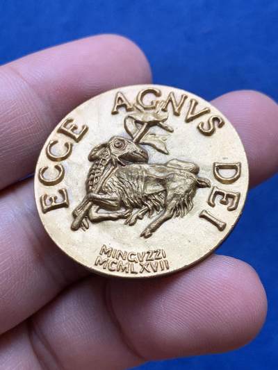 《竞宝斋》第430场 周日，周一，周二 3场连拍 （全场包邮） 梵蒂冈1967年教皇保罗六世纪念章 17.5克 33.7mm