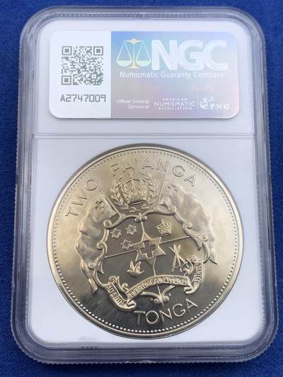 《竞宝斋》第430场 周日，周一，周二 3场连拍 （全场包邮） NGC PF67 汤加1967年2潘加精制大镍币，少见品种，发行量极少，高分可藏