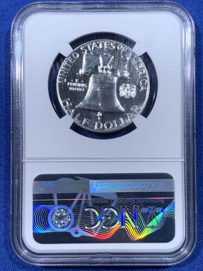 《竞宝斋》第430场 周日，周一，周二 3场连拍 （全场包邮） NGC PF67 美国1963年富兰克林50分银币 PF精制币 富兰克林标签