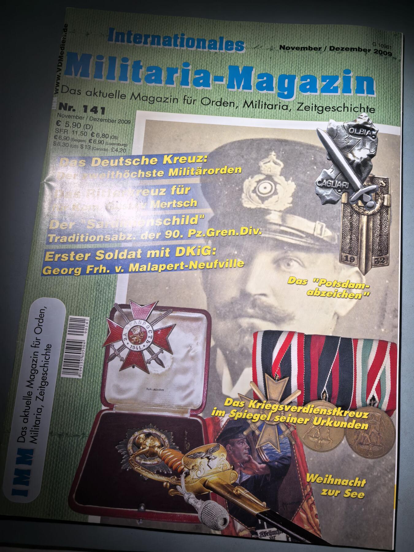 盛世勋华——号角文化勋章邮票专场拍卖第284期 德国出版 Militaria-Magazin杂志 2009年11/12月刊总第141期 58页