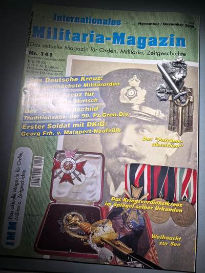 盛世勋华——号角文化勋章邮票专场拍卖第284期 - 德国出版 Militaria-Magazin杂志 2009年11/12月刊总第141期 58页
