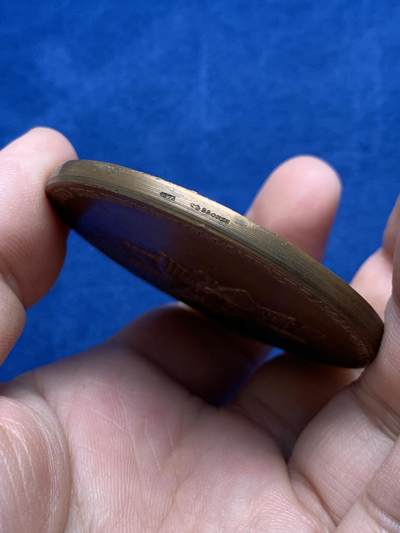 《竞宝斋》第430场 周日，周一，周二 3场连拍 （全场包邮） 法国狩猎者联合会纪念铜章 105克 57.4mm 丰饶角铜标