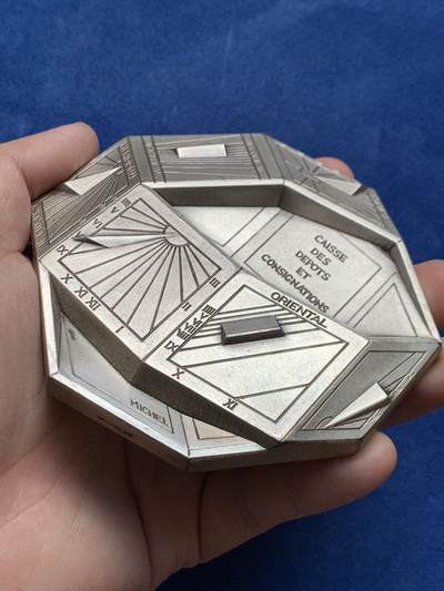 《竞宝斋》第430场 周日，周一，周二 3场连拍 （全场包邮） 法国信托投资局镀银铜章 92mm 813克 厚重压手 1991 丰饶角铜标