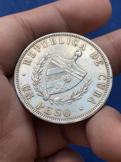 《竞宝斋》第430场 周日，周一，周二 3场连拍 （全场包邮） 古巴1934年大五星1比索银币 原味好品