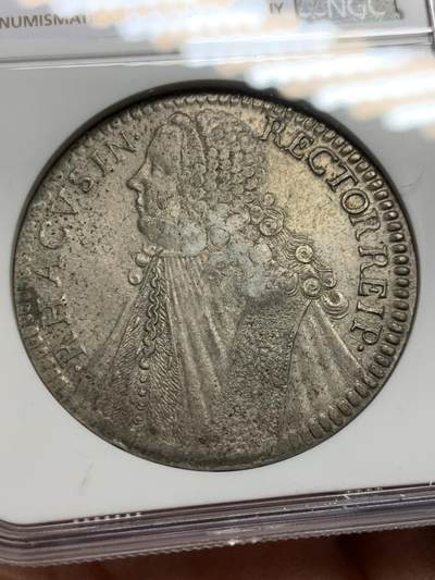 《竞宝斋》第430场 周日，周一，周二 3场连拍 （全场包邮） NGC AUD 拉古萨1765年泰勒，执政官人像圣布莱斯在正面，背面为盾牌纹章