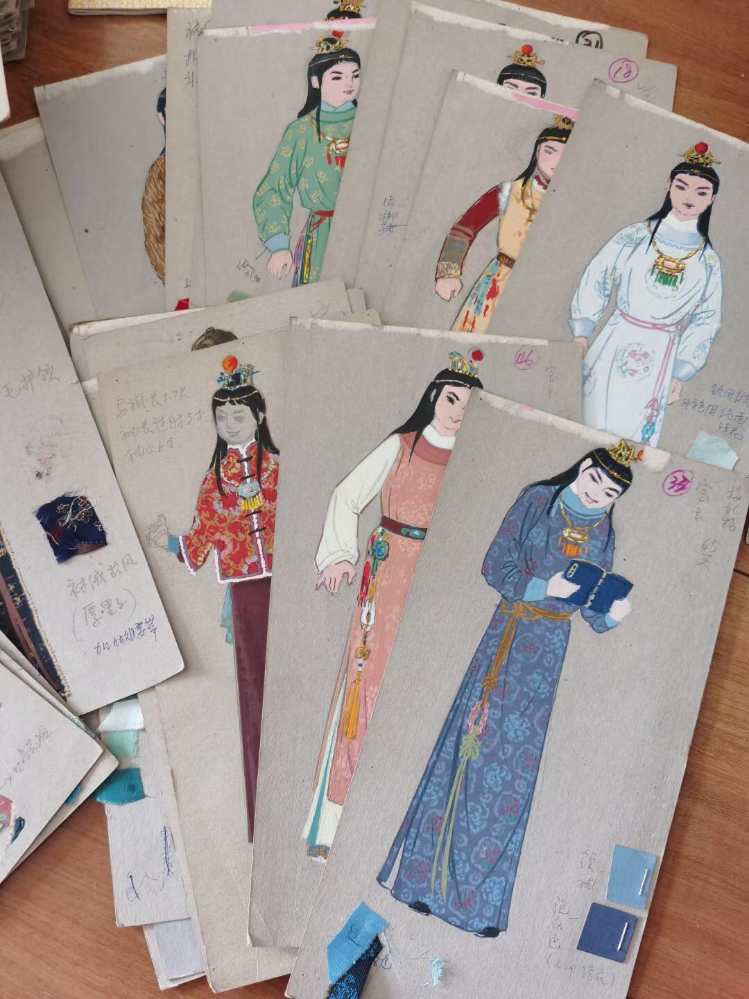 红楼梦老影视剧电影演员服装设计稿画稿