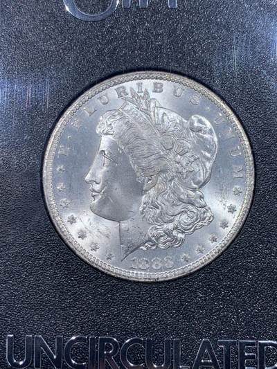 《竞宝斋》第430场 周日，周一，周二 3场连拍 （全场包邮） NGC MS65 美国 1883-CC 摩根 GSA大封装 卡森厂高分难得 十字转光