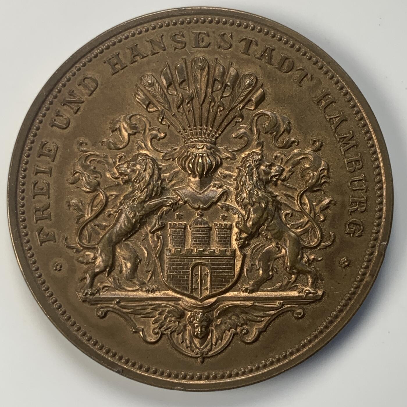 掌中浮雕-藏着的欧洲第038场 1910年德国汉堡洛瓦尼战役40周年纪念铜章，43mm，原盒