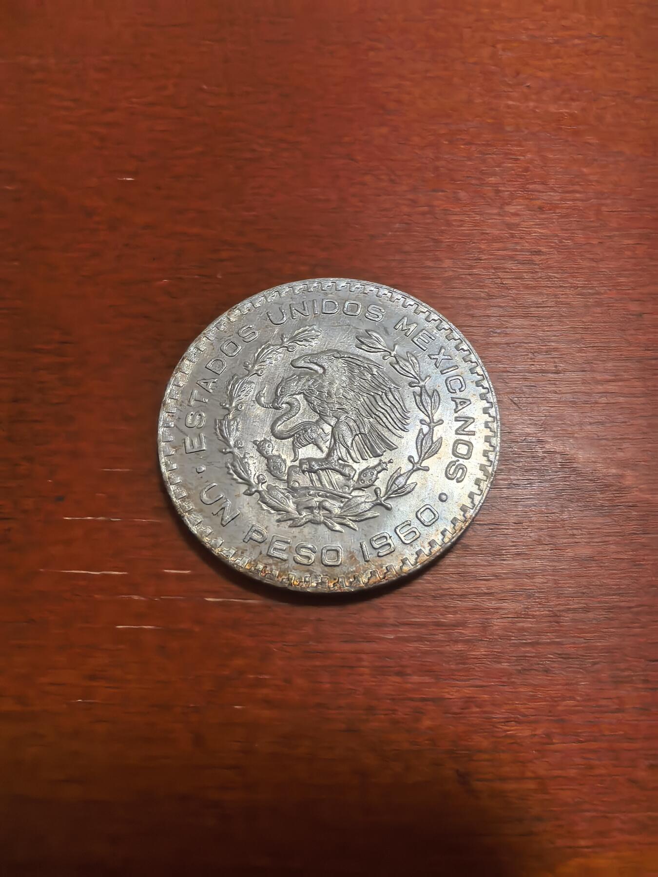 长老汇蛇年精选第六十五场拍卖 1960墨西哥1比索银币，16克100银，未流通品