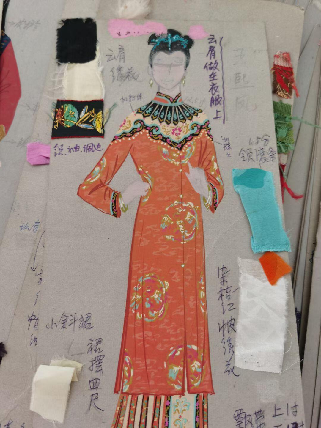 红楼梦老影视剧电影演员服装设计稿画稿