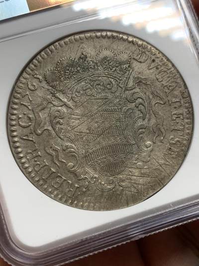 《竞宝斋》第430场 周日，周一，周二 3场连拍 （全场包邮） NGC AUD 拉古萨1765年泰勒，执政官人像圣布莱斯在正面，背面为盾牌纹章