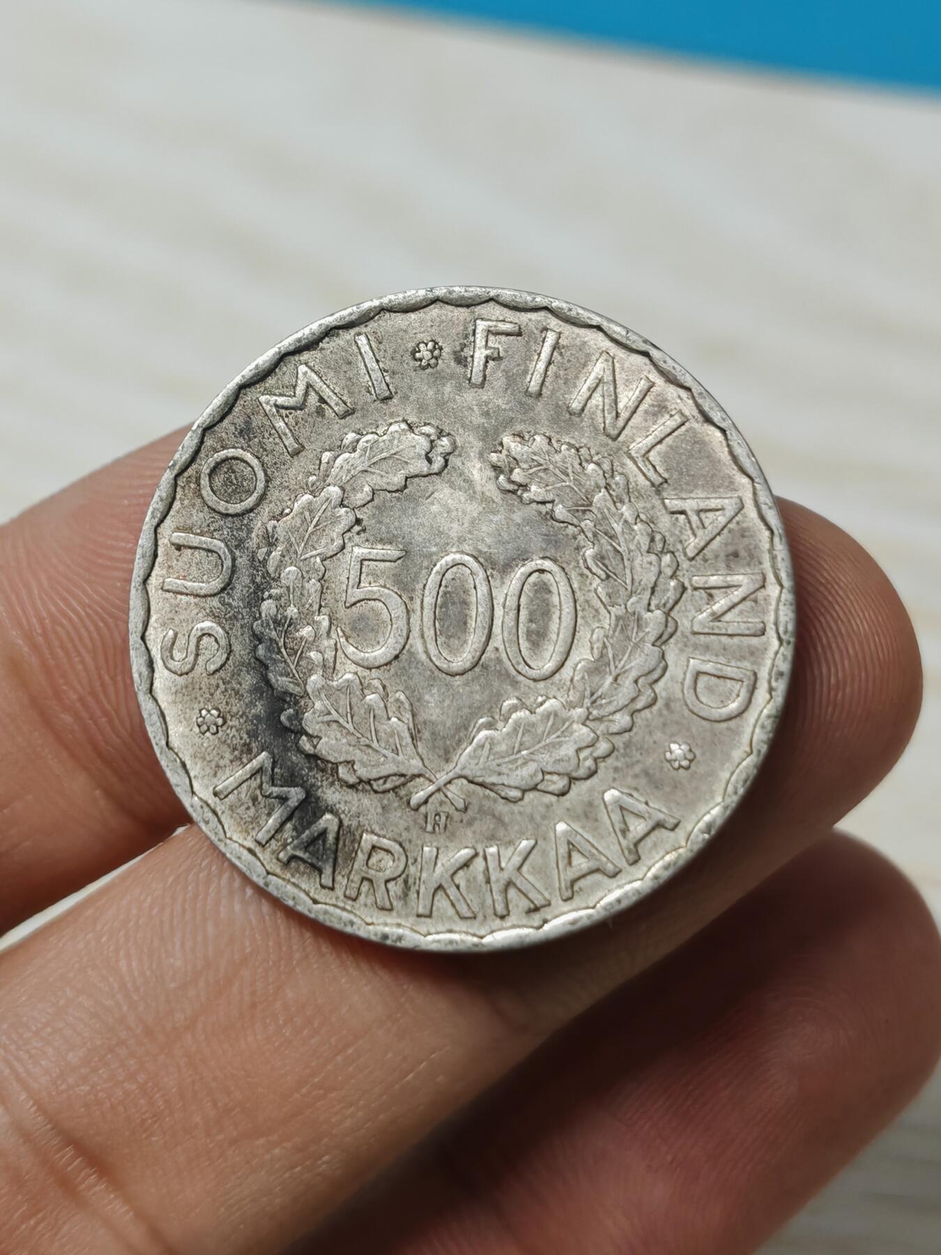 芬兰1952年 赫尔辛基 500马克 奥林匹克 奥运纪念银币