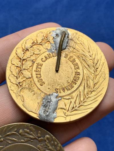 《竞宝斋》第430场 周日，周一，周二 3场连拍 （全场包邮） 两枚一组 犬类博览会铜章 74.1克 41-45.5mm 细节见图