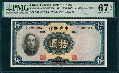 上海炎玺拍卖2025年10月首拍 - 1936年中央銀行拾圆
