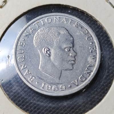 KK钱币收藏小铺  第356场  2月预留时间 周末发货 -  1969卢旺达1法郎 好品