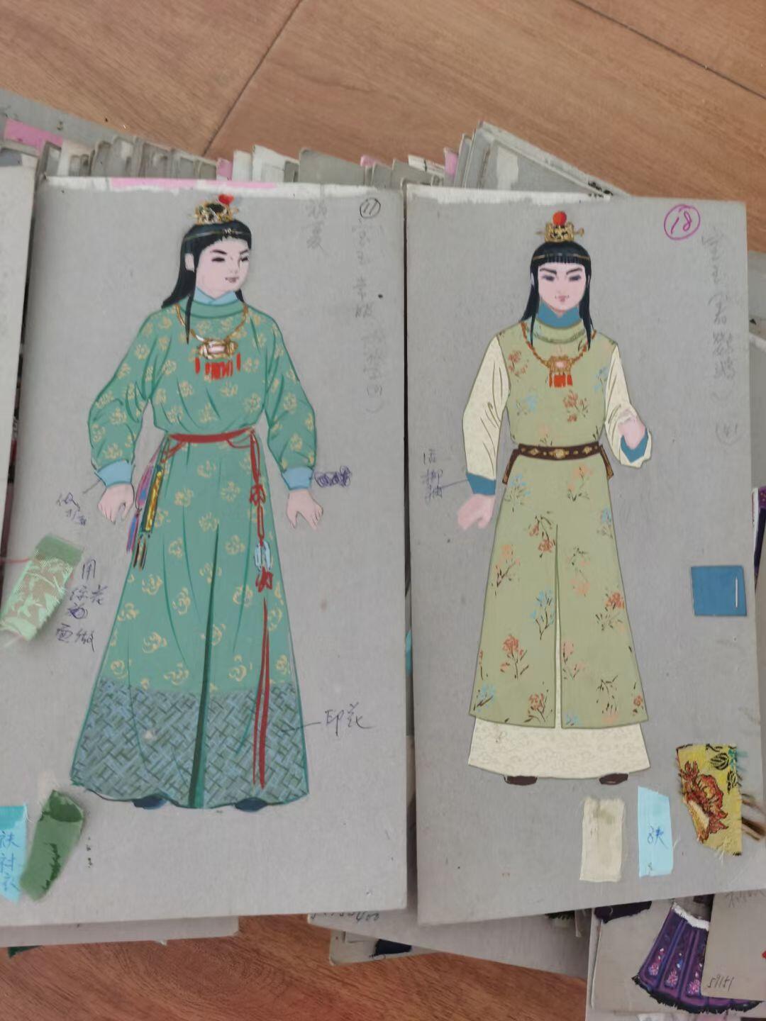 红楼梦老影视剧电影演员服装设计稿画稿