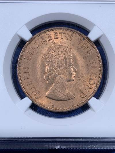 《竞宝斋》第430场 周日，周一，周二 3场连拍 （全场包邮） NGC MS65RB 英属泽西岛1966年1/12先令诺曼征服纪念 红棕色充分氧化 高分少见