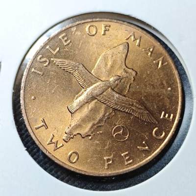 KK钱币收藏小铺  第356场  2月预留时间 周末发货 -  马恩岛2便士铜币 好品