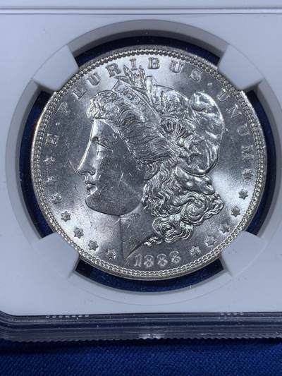 《竞宝斋》第430场 周日，周一，周二 3场连拍 （全场包邮） NGC MS63 美国1888年摩根1美元银币