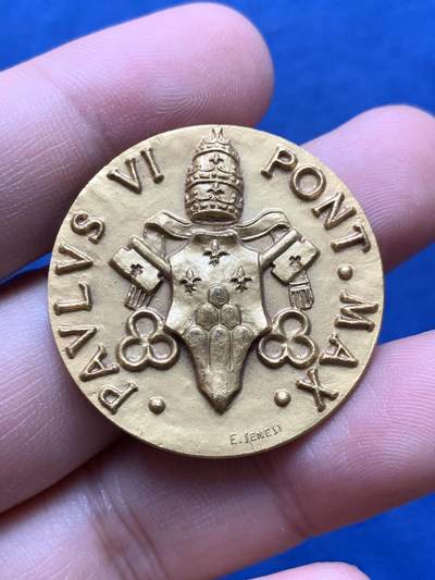 《竞宝斋》第430场 周日，周一，周二 3场连拍 （全场包邮） 梵蒂冈1967年教皇保罗六世纪念章 17.5克 33.7mm