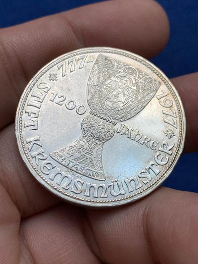 《竞宝斋》第430场 周日，周一，周二 3场连拍 （全场包邮） 奥地利1977年克雷姆斯修道院建院1200周年100先令纪念银币 23.8克 原光