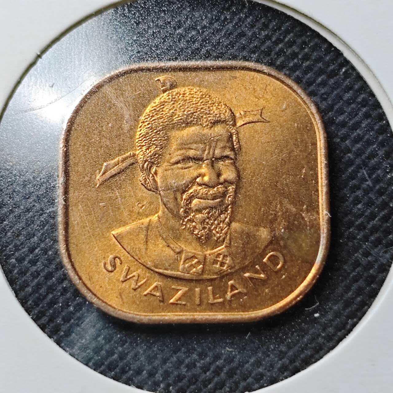 KK钱币收藏小铺  第356场  2月预留时间 周末发货  1975斯威士兰2分铜币 好品