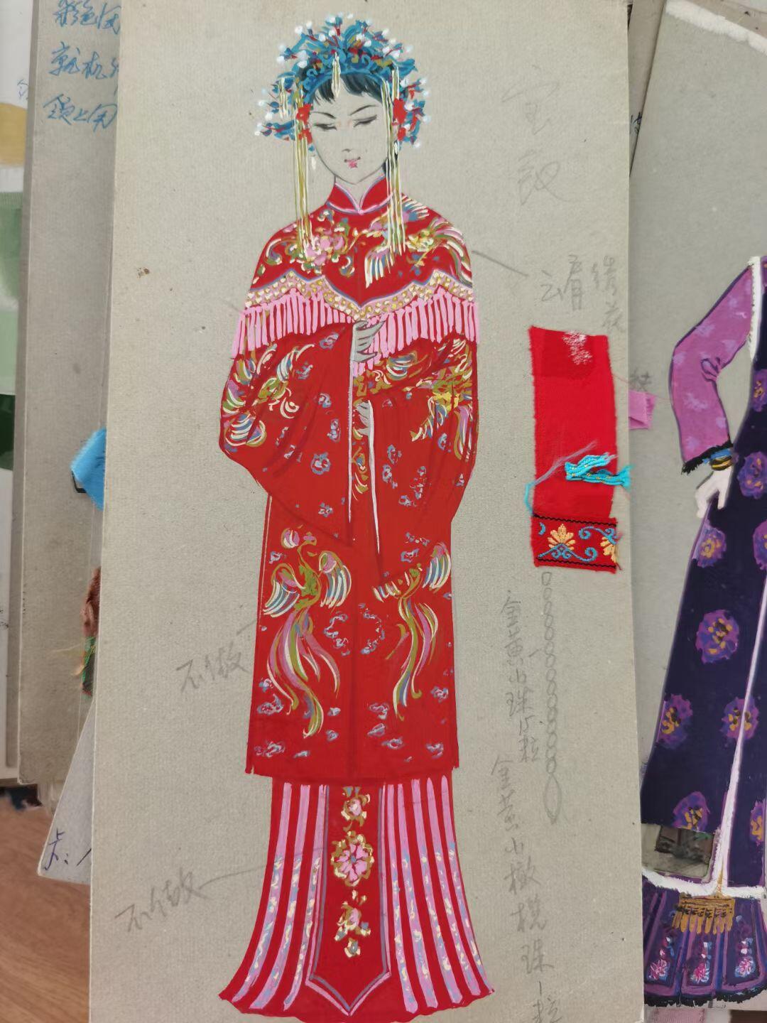 红楼梦老影视剧电影演员服装设计稿画稿