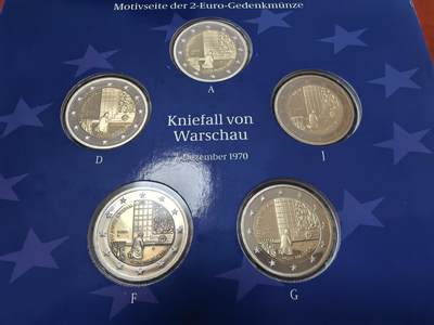 长老汇马年精选第十三场拍卖 -  2020德国勃兰特华沙之跪2欧元精制双色币，5厂全，卡装