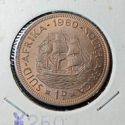KK钱币收藏小铺  第356场  2月预留时间 周末发货 -  1960英属南非1便士铜币