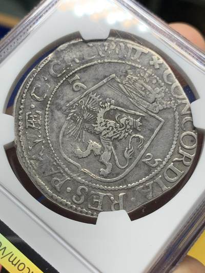 《竞宝斋》第430场 周日，周一，周二 3场连拍 （全场包邮） NGC VF35 1625年尼德兰海尔德兰省武士持剑大银币  唯一亚军分，更高分只有1枚，出分不易，品种稀少，老包浆温润，细节佳。