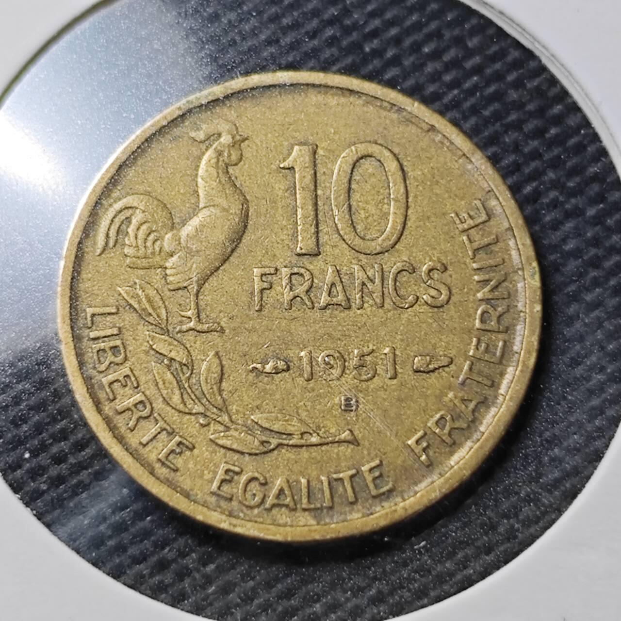 KK钱币收藏小铺  第356场  2月预留时间 周末发货  法国10法郎铜币