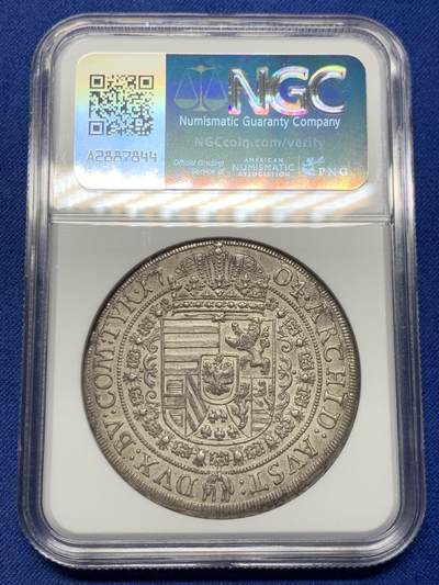 《竞宝斋》第430场 周日，周一，周二 3场连拍 （全场包邮） NGC UNC 神圣罗马帝国 哈布斯堡王朝1704年 利奥波德一世 猪嘴 泰勒大银币 打制深俊 很不错的品种