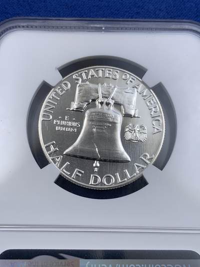 《竞宝斋》第430场 周日，周一，周二 3场连拍 （全场包邮） NGC PF67 美国1963年富兰克林50分银币 PF精制币 富兰克林标签