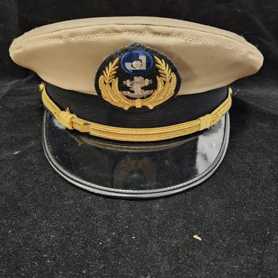 0元起拍勋章 第303期 咸鱼国勋章拍卖专场 10月22日（周三）下午6：00开始 - 民国早期海军卡其色尉官大檐帽 58CM