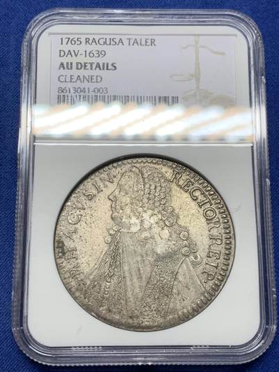 《竞宝斋》第430场 周日，周一，周二 3场连拍 （全场包邮） - NGC AUD 拉古萨1765年泰勒，执政官人像圣布莱斯在正面，背面为盾牌纹章