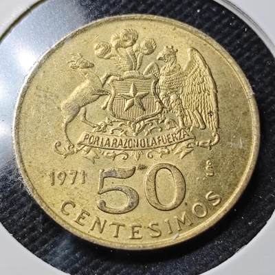 KK钱币收藏小铺  第356场  2月预留时间 周末发货 -  1971智利50分铜币