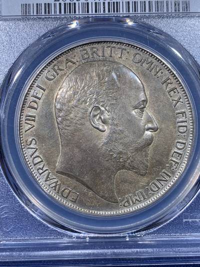 《竞宝斋》第430场 周日，周一，周二 3场连拍 （全场包邮） PCGS PR63Matte 1902年英国爱德华七世马剑克朗大银币 百年包浆自然美丽 雕刻打制力度十足 精制Matte感 状态感人 珍藏佳品