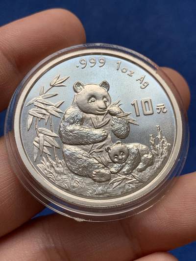 《竞宝斋》第430场 周日，周一，周二 3场连拍 （全场包邮） 1996年熊猫10元银币 1盎司 999银