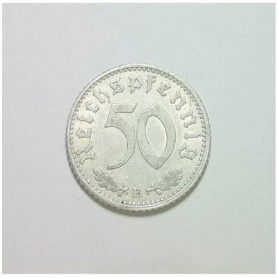 【旋风钱币】10月25日19:00准时开拍 精美欧洲币章、第三帝国钱币、精美项链等 全场包邮 德国第三帝国1941年E版50芬尼 爽品