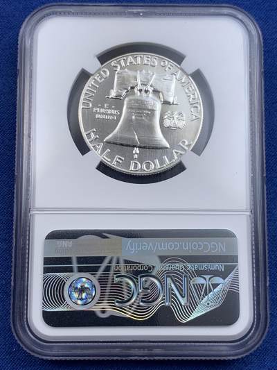 《竞宝斋》第430场 周日，周一，周二 3场连拍 （全场包邮） NGC PF67 美国1963年富兰克林50分银币 PF精制币 富兰克林标签