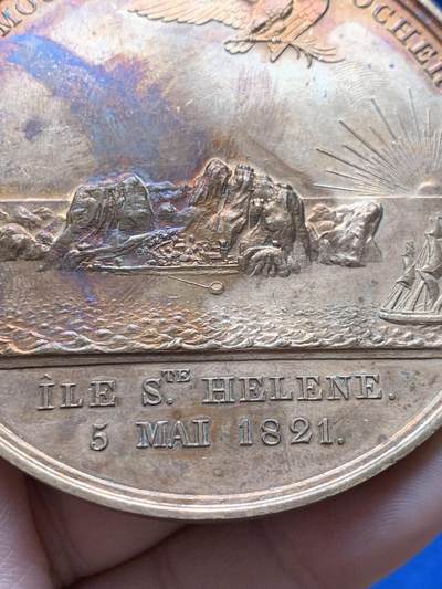 《竞宝斋》第430场 周日，周一，周二 3场连拍 （全场包邮） 路易十八时期·安德烈欧制《拿破仑圣赫勒拿岛之死》大铜章 1969年铸 142.8克 67.8mm 丰饶角铜标