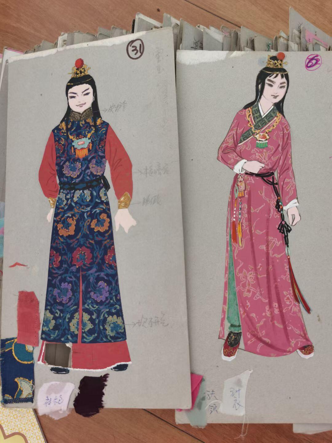 红楼梦老影视剧电影演员服装设计稿画稿