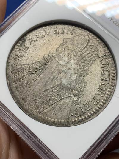 《竞宝斋》第430场 周日，周一，周二 3场连拍 （全场包邮） NGC AUD 拉古萨1765年泰勒，执政官人像圣布莱斯在正面，背面为盾牌纹章