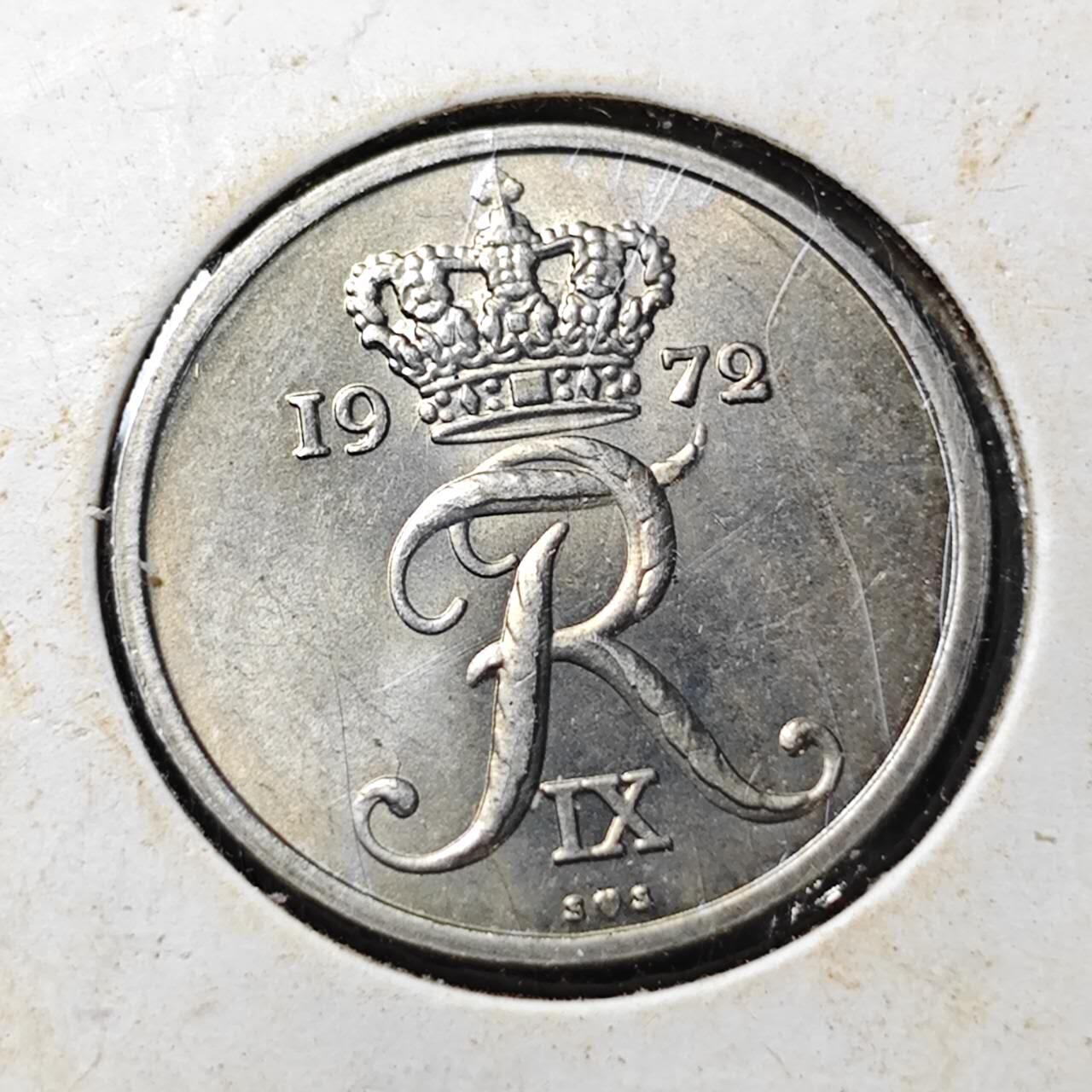 KK钱币收藏小铺  第356场  2月预留时间 周末发货  1972丹麦10欧尔 好品