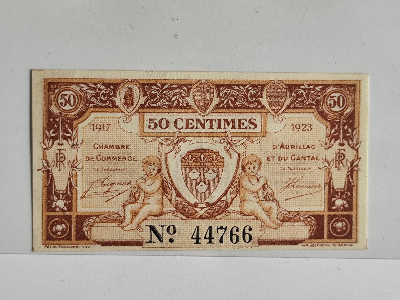 10月19日外国钱币 纸币专场 1923年法国50生丁纸币 少件品种
