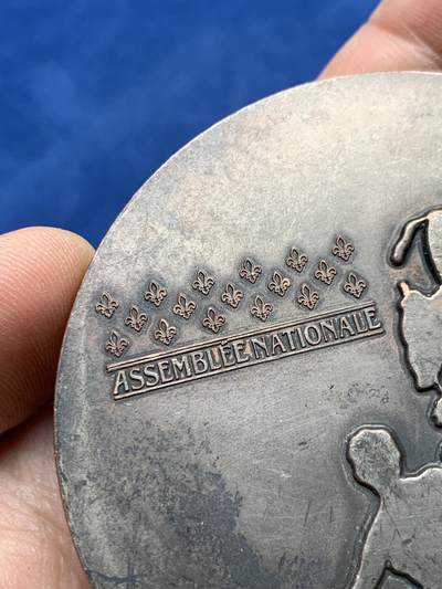 《竞宝斋》第430场 周日，周一，周二 3场连拍 （全场包邮） 法国国民议会纪念大铜章 雕刻版 179.3克 67.7mm