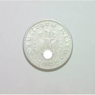 稀年 德国第三帝国1941年J版50芬尼 极美品 - 稀年 德国第三帝国1941年J版50芬尼 极美品