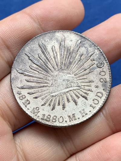 《竞宝斋》第430场 周日，周一，周二 3场连拍 （全场包邮） 墨西哥1880年花边8里亚尔银币